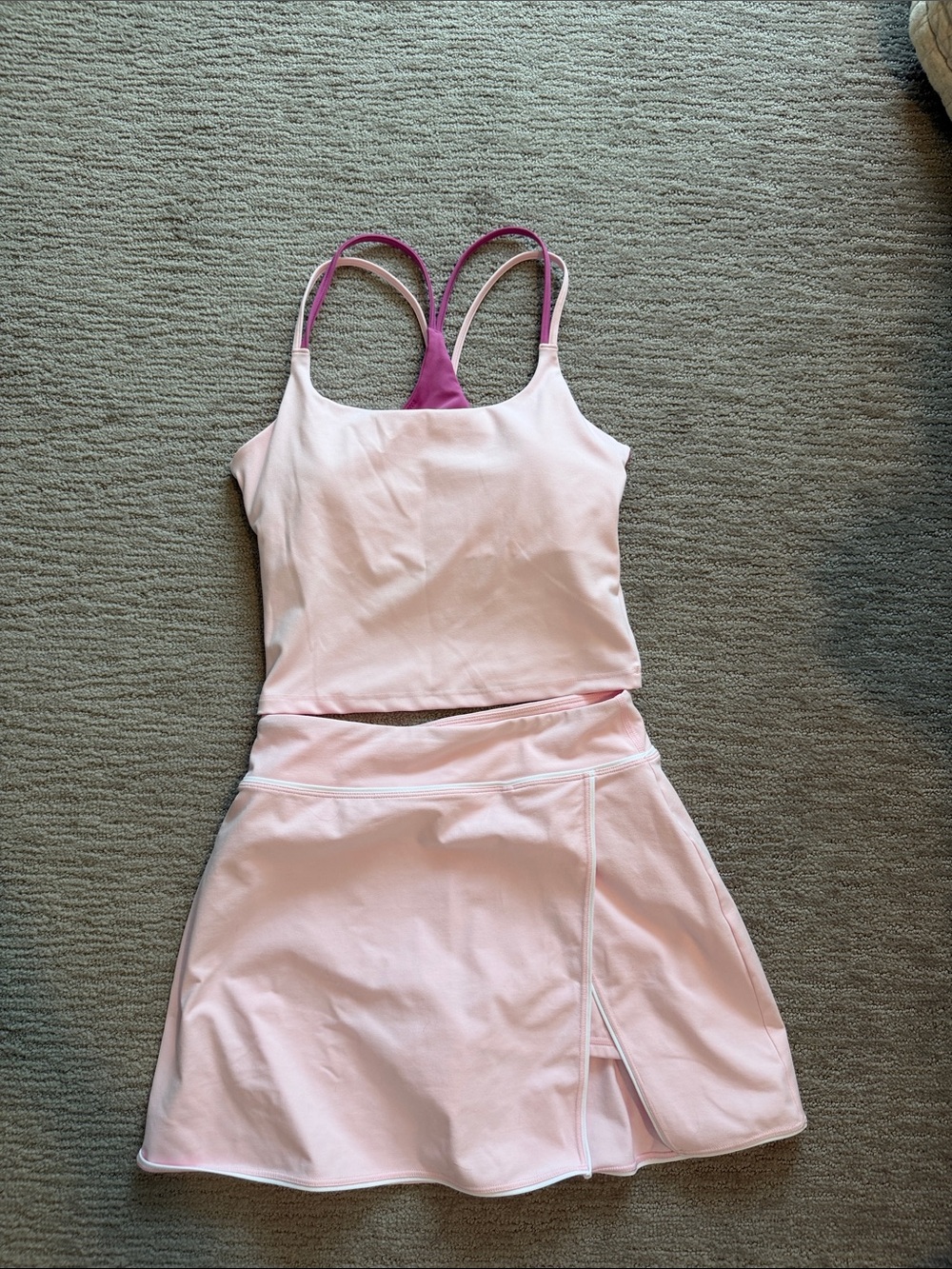Fabletics pink skirt set